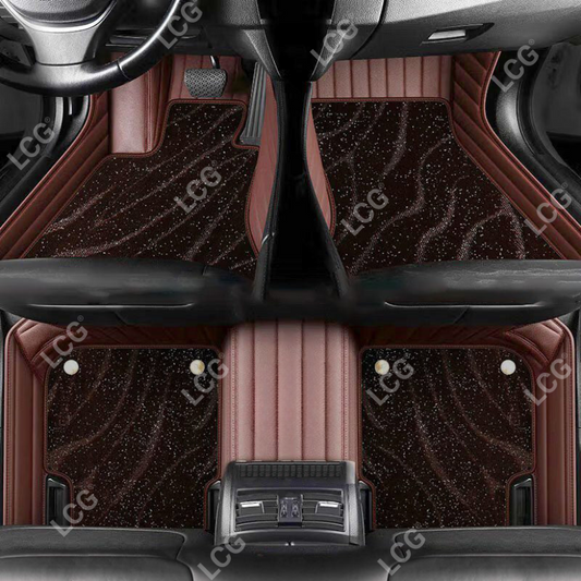 COFFEE BROWN GALAXY CUSTOM CAR MATS SET