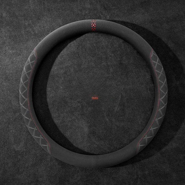 Rivo Suede Steering Wheel Cover – Non-Slip, Breathable, Sweat-Absorbing, 4-Season Universal Fit