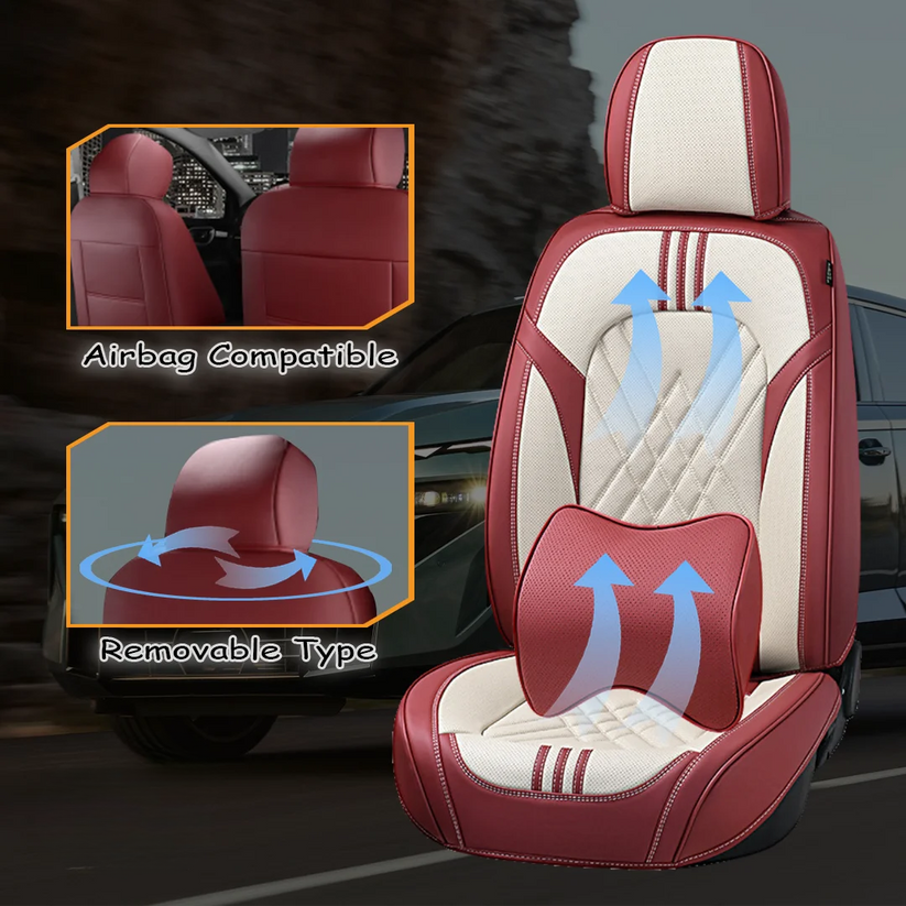 2025 Full Set Universal Breathable Waterproof Vehicle Leather Cover for Cars, SUV
