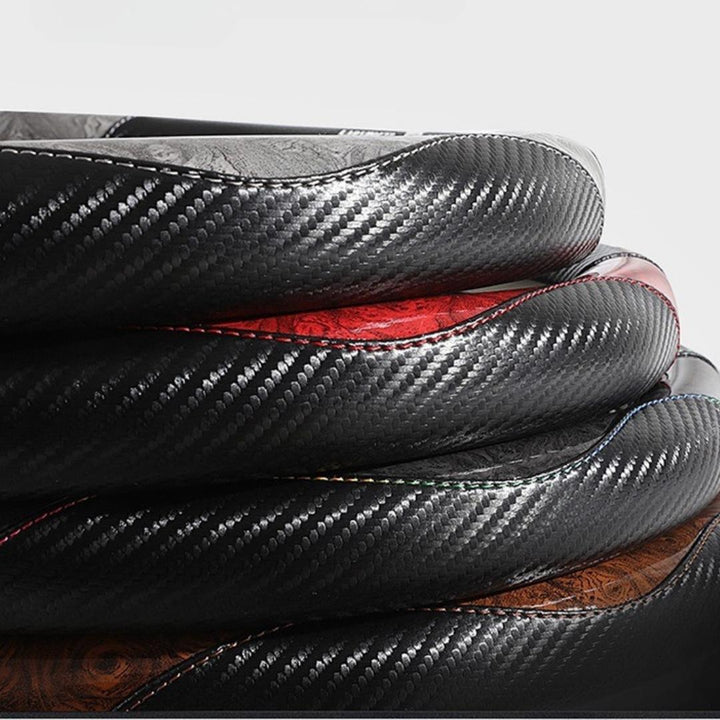 Crystal Peach Carbon Fiber High-Grade Anti-Slip Car Steering Wheel Cover