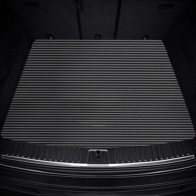 BLACK & BEIGE STITCHING STRIPE LUXURY SERIES TRUNK CAR MATS SET