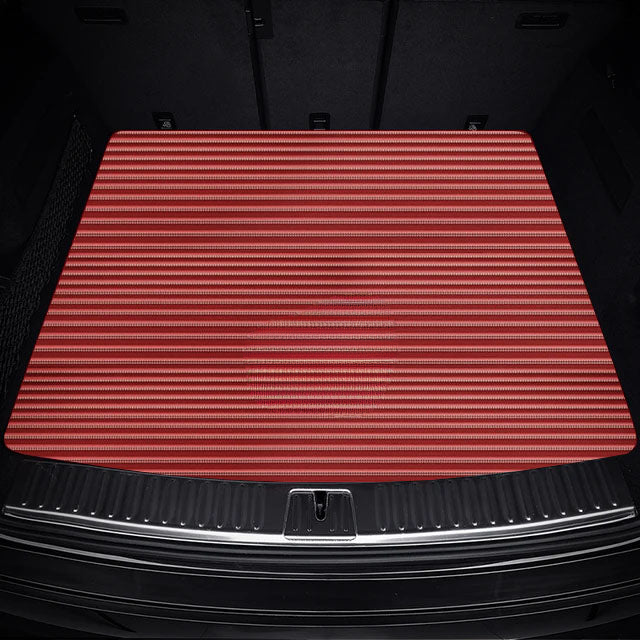 CHERRY RED STRIPE LUXURY BASE TRUNK CAR MATS SET