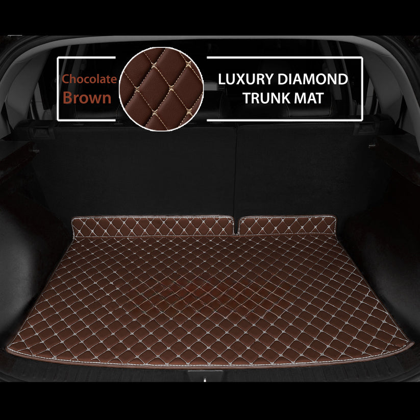 CHOCOLATE BROWN DIAMOND LUXURY BASE TRUNK CAR MATS SET