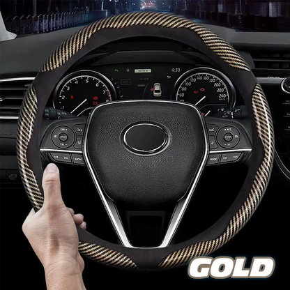 Sean Carbon Fiber Silicone Anti-Slip Car Steering Wheel Cover Universal Fit