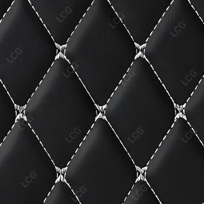 BLACK & WHITE STITCHING 3D SERIES DIAMOND LUXURY TRUNK CAR MATS SET