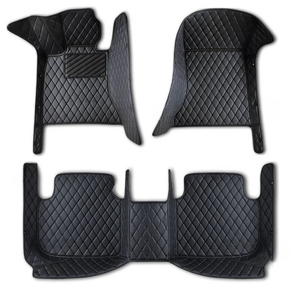 BLACK & BLACK DIAMOND PATTERN CAR MATS SET