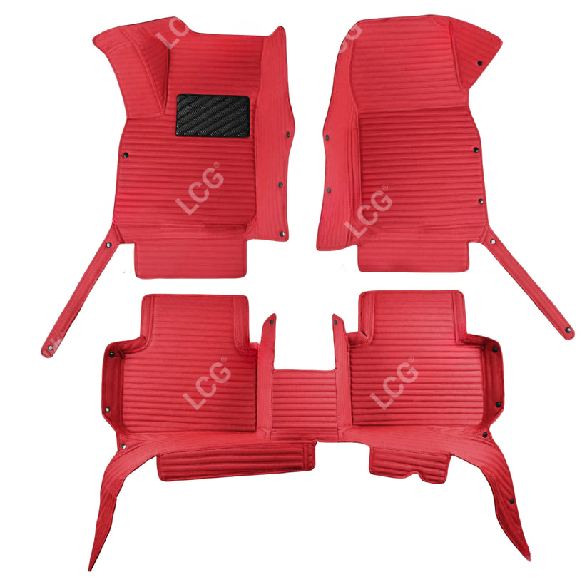 GALAXY CUSTOM SINGLE LAYER CAR MATS SET CHERRY RED