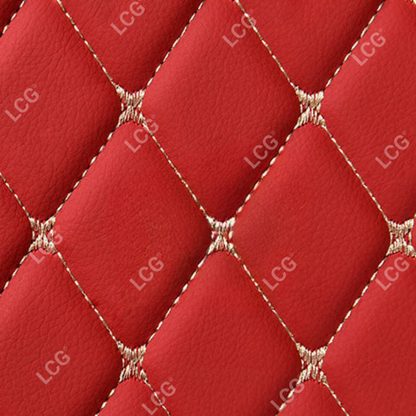 CHERRY RED DIAMOND LUXURY BASE TRUNK CAR MATS SET