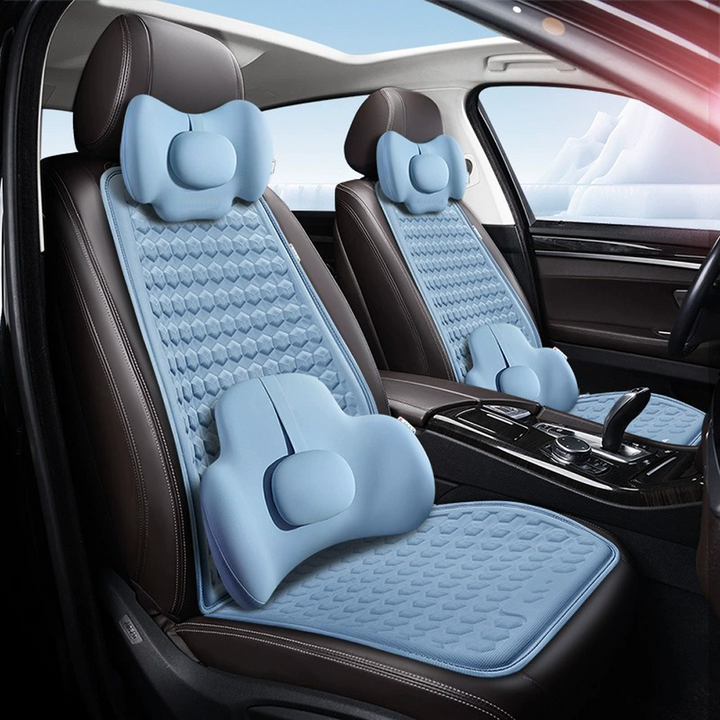 Summer Cool Car Cushion Set, High-Elastic Breathable Gel Cushion