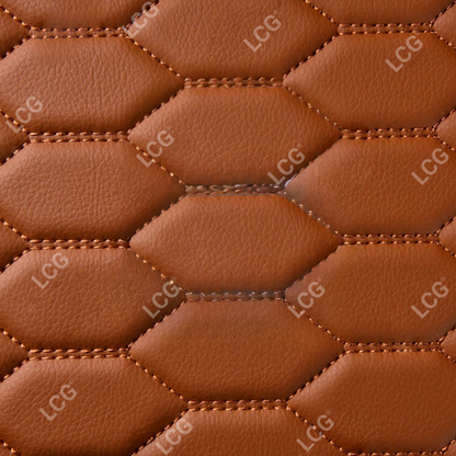 CARAMEL BROWN 3D SERIES HONEY COMB LUXURY TRUNK CAR MATS SET