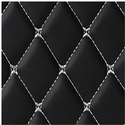 BLACK & WHITE DIAMOND PATTERN CAR MATS SET