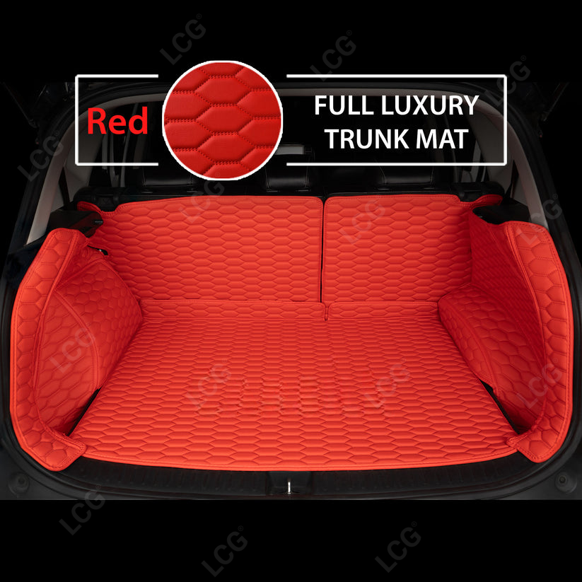 RED 3D SERIES HONEY COMB LUXURY TRUNK CAR MATS SET