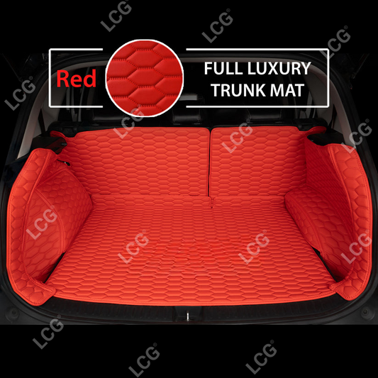 RED 3D SERIES HONEY COMB LUXURY TRUNK CAR MATS SET