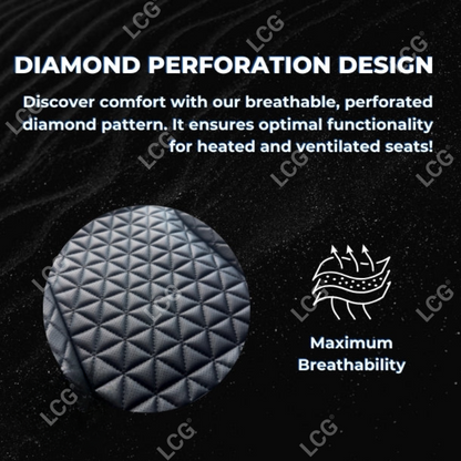 Breathable Waterproof Diamond Pattern Leather Seat Cover for Cars