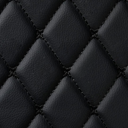 BLACK & BLACK STITCHING DIAMOND LUXURY TRUNK CAR MATS SET