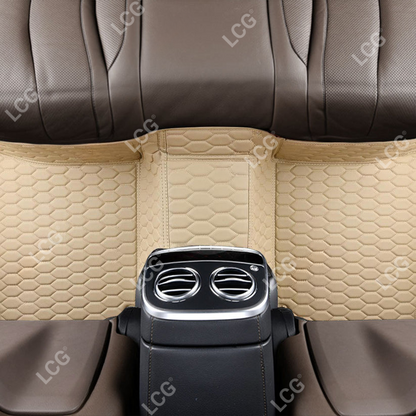CREAM BEIGE HONEY COMB LUXURY CAR MATS SET