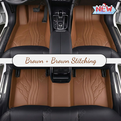 CARAMEL BROWN PATTERN PREMIUM CAR MATS SET