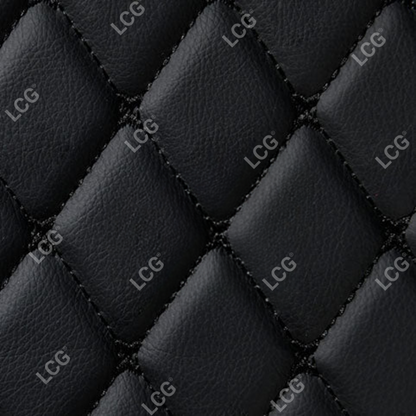 BLACK & BLACK STITCHING DIAMOND LUXURY BASE TRUNK CAR MATS SET