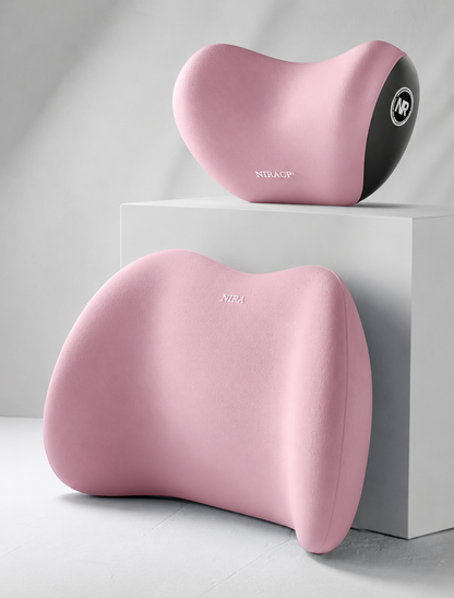 Memory Foam Car Neck Pillow – Ergonomic Headrest & Lumbar Support Cushion with Washable Cover