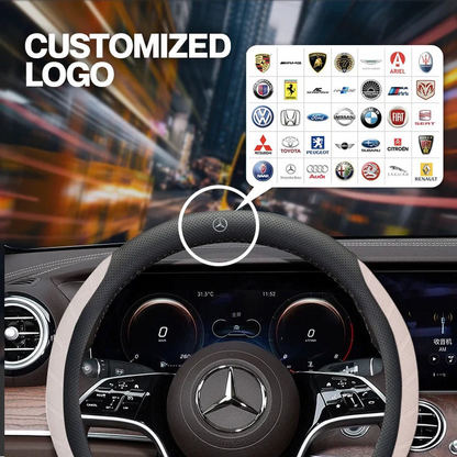 Manez Breathable Leather Steering Wheel Cover | Anti-Slip, Universal Fit