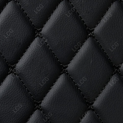BLACK & BLACK STITCHING 3D SERIES DIAMOND LUXURY TRUNK CAR MATS SET