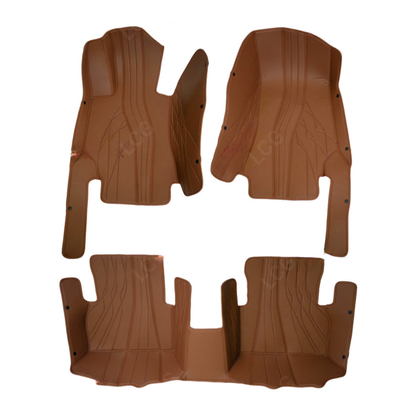 CARAMEL BROWN PATTERN PREMIUM CAR MATS SET