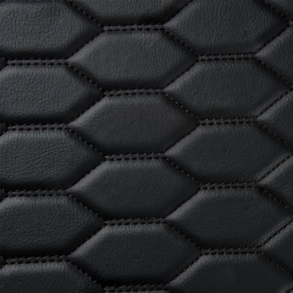 BLACK & BLACK STITCHING 3D SERIES HONEY COMB LUXURY TRUNK CAR MATS SET