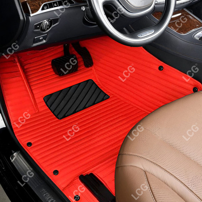 GALAXY CUSTOM SINGLE LAYER CAR MATS SET FERRARI RED