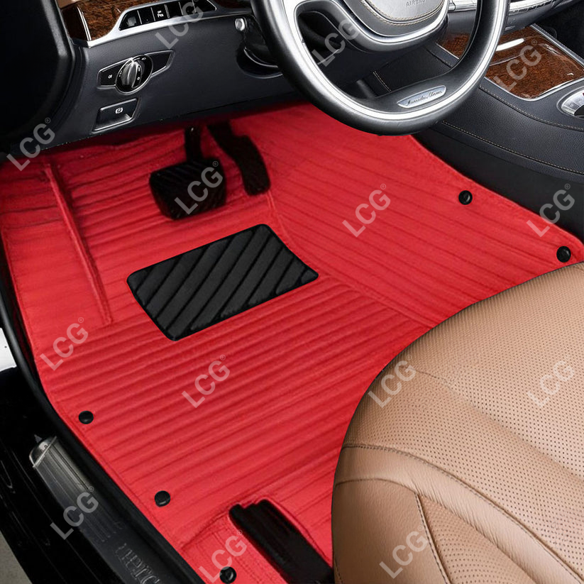 GALAXY CUSTOM SINGLE LAYER CAR MATS SET CHERRY RED