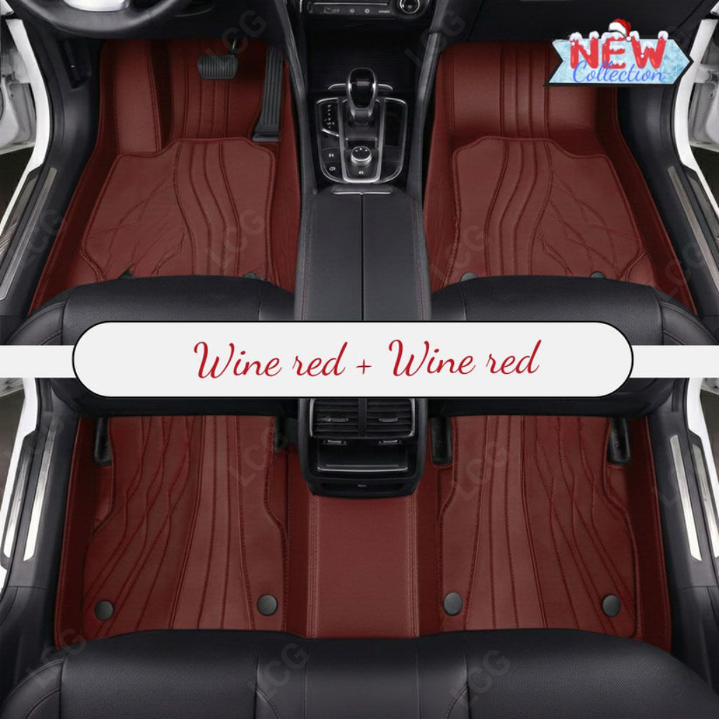 RED PATTERN DOUBLE LAYER PREMIUM CAR MATS SET