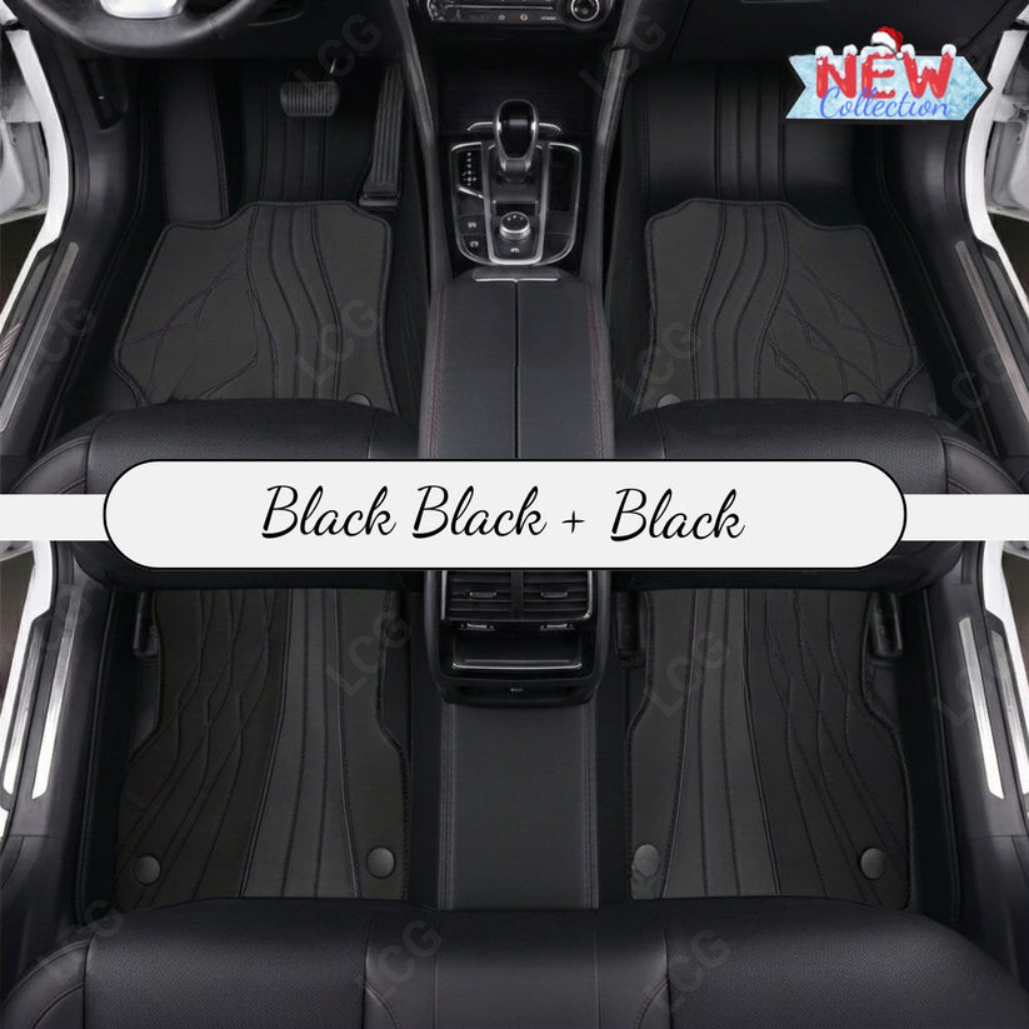 BLACK PATTERN DOUBLE LAYER PREMIUM CAR MATS SET