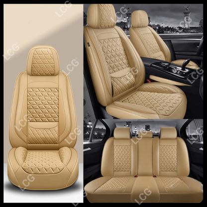 Breathable Waterproof Diamond Pattern Leather Seat Cover for Cars