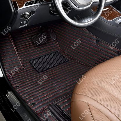 GALAXY CUSTOM SINGLE LAYER CAR MATS SET BLACK & RED