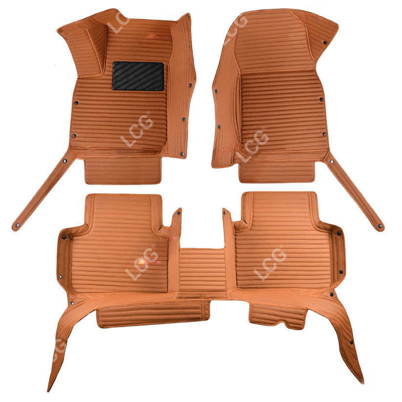 GALAXY CUSTOM SINGLE LAYER CAR MATS SET CARAMEL BROWN