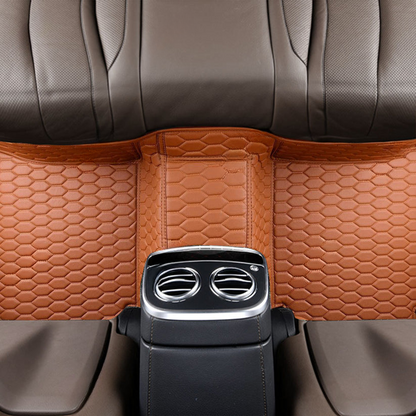 BROWN HONEY COMB LUXURY CAR MATS SET