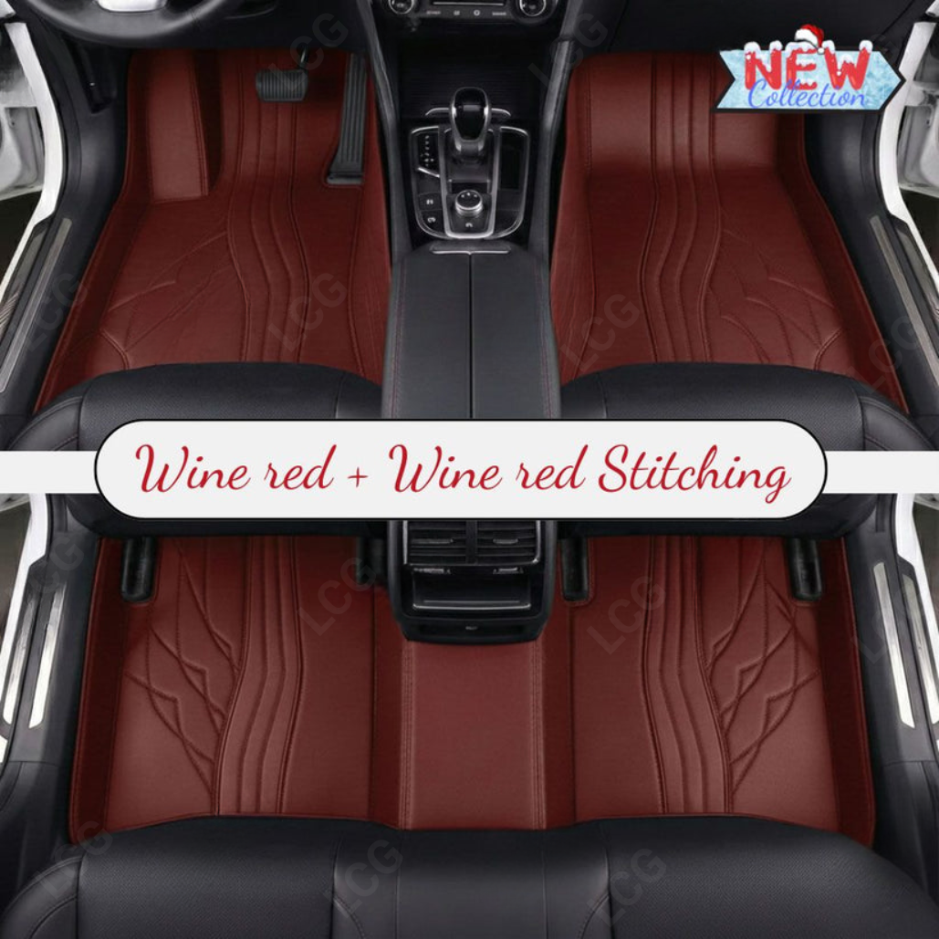 RED PATTERN PREMIUM CAR MATS SET