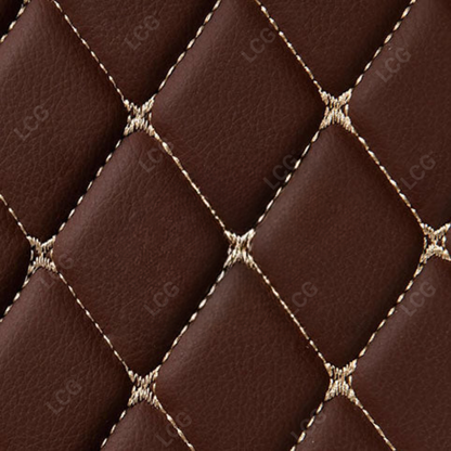 CHOCOLATE BROWN STITCHING 3D SERIES DIAMOND LUXURY TRUNK CAR MATS SET