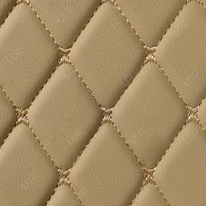 CREAM BEIGE STITCHING 3D SERIES DIAMOND LUXURY TRUNK CAR MATS SET