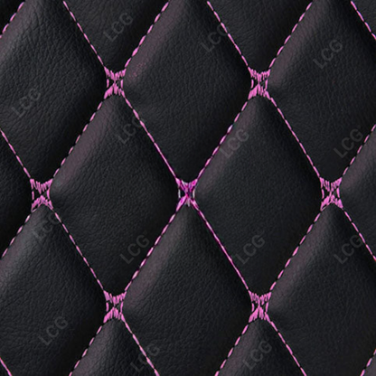 BLACK & PURPLE STITCHING 3D SERIES DIAMOND LUXURY TRUNK CAR MATS SET