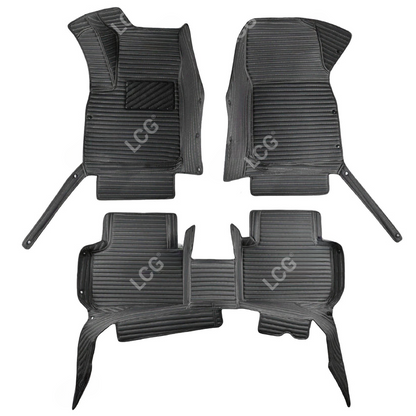 GALAXY CUSTOM SINGLE LAYER CAR MATS SET BLACK & WHITE