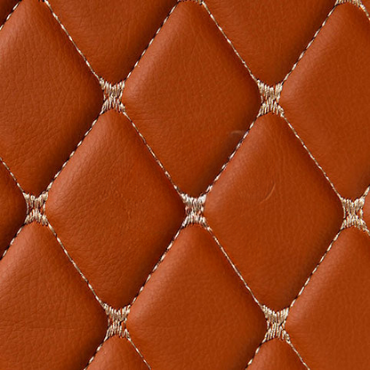 CARAMEL BROWN DIAMOND PATTERN CAR MATS SET