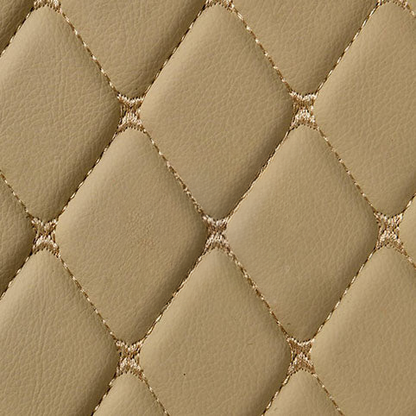 BEIGE DIAMOND PATTERN CAR MATS SET