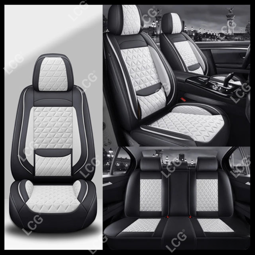 Breathable Waterproof Diamond Pattern Leather Seat Cover for Cars
