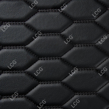 BLACK & BLACK STITCHING HONEY COMB LUXURY CAR MATS SET