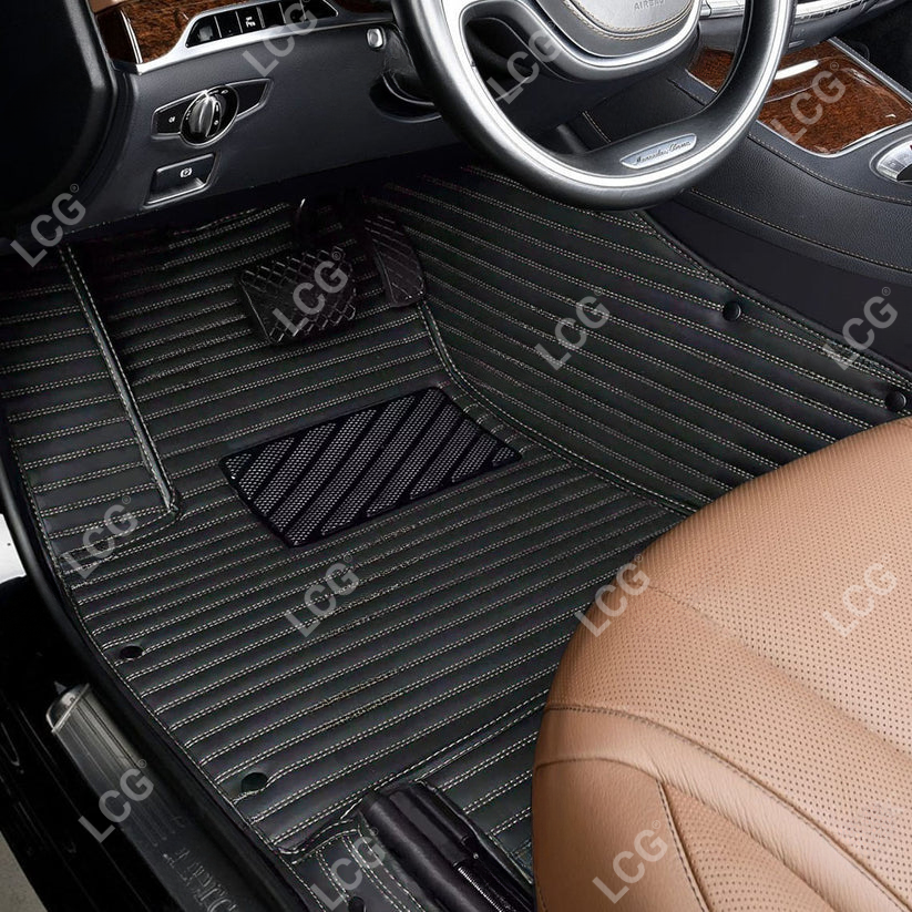GALAXY CUSTOM SINGLE LAYER CAR MATS SET BLACK & WHITE
