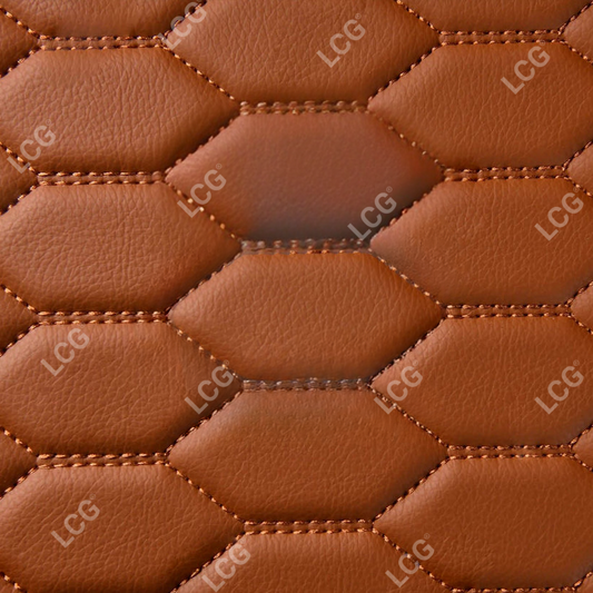 BROWN HONEYCOMB BASE DOUBLE LAYER CAR MAT SET