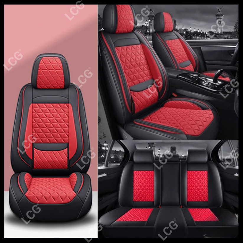 Breathable Waterproof Diamond Pattern Leather Seat Cover for Cars