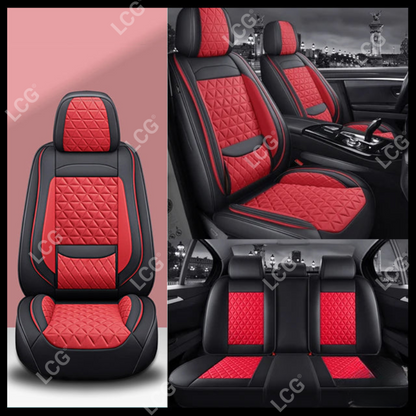 Breathable Waterproof Diamond Pattern Leather Seat Cover for Cars