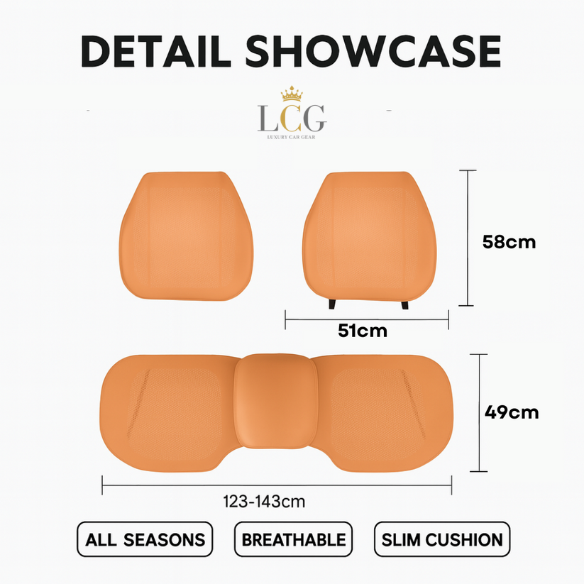 AirLux Seat Cover - Universal all-season ventilated leather seat cover - Comfortable and breathable seat cover