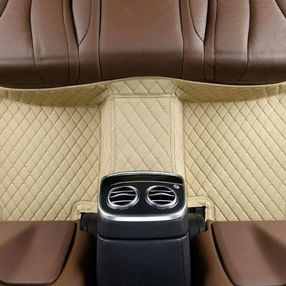 BEIGE DIAMOND PATTERN CAR MATS SET